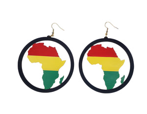 "Diaspora" Handpainted Africa Cutout Earrings