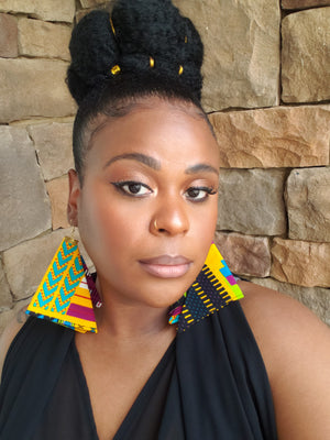 Kente Multicolored Fabric Earrings