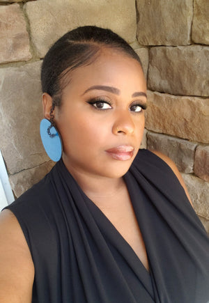 Hand Painted Jumbo Circle Wood Earrings (Multiple Colors)