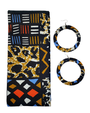 The "Nakia 3" Multicolored Ankara Head Wrap or Set