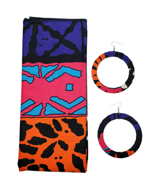 The "Safari 3" Multicolored Ankara Head Wrap or Set