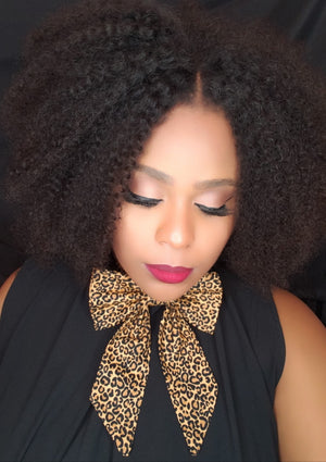 The "Kiki" Leopard Print Bow Tie or Set with Button Earrings