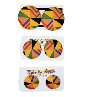 "Africana" Button Earrings