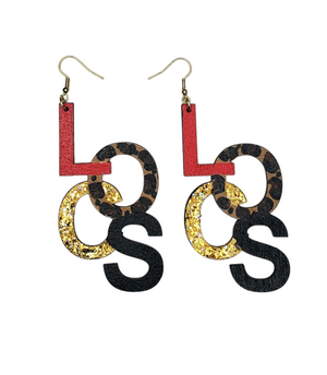 Red Leopard Locs Hand Painted Earrings