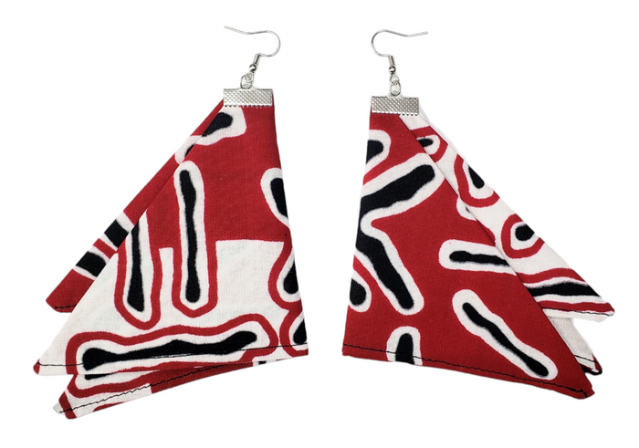 "Nyekundu" Fabric Earrings