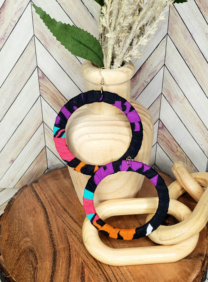 Purple Safari Hoop Earrings