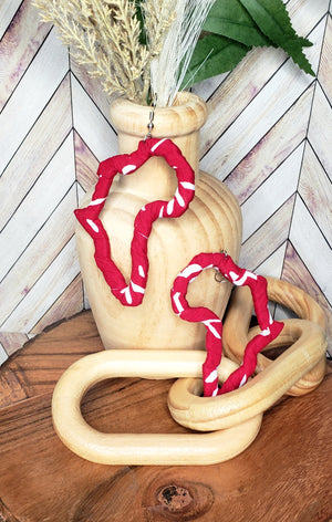 "Pia" Red and White Africa Hoops
