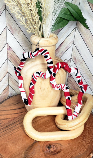 "Nyekundi" Red, Black, and White Africa Hoops