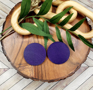 Hand Painted Wood Circle Stud Earrings Multiple Colors
