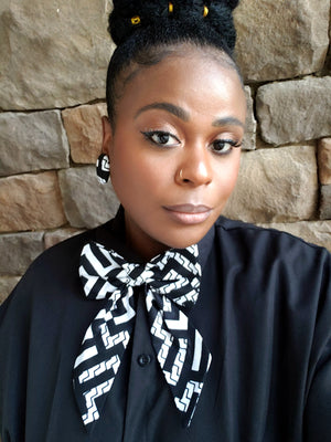 The "Kujenga" Black and White Bowtie and Earrings Set
