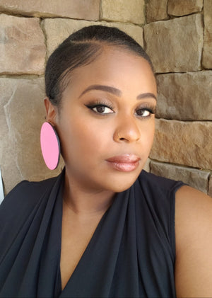 Hand Painted Jumbo Circle Wood Earrings (Multiple Colors)