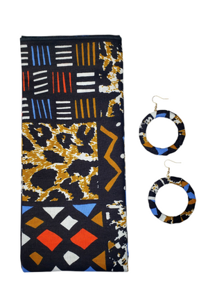 The "Nakia 3" Multicolored Ankara Head Wrap or Set