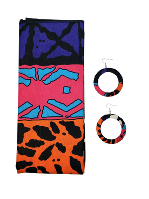The "Safari 3" Multicolored Ankara Head Wrap or Set