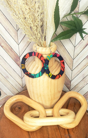 "Ancestral Bloom" Afrocentric Hoop Earrings