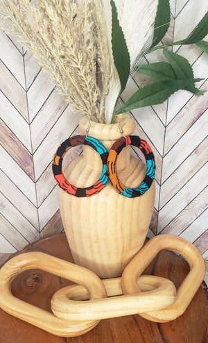 "Ancestral Code" Afrocentric Hoop Earrings