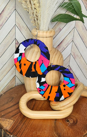 Blue Safari Hoop Earrings