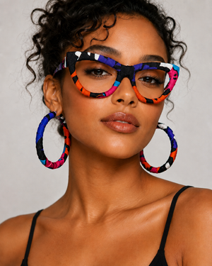 The "Blue Safari" African Print Frames & Hoops Set