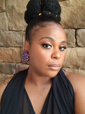 Music Notes" Metallic Button Earrings