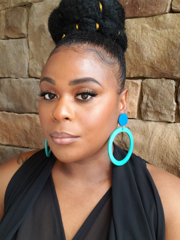 Dual Toned Hand Painted Wood Earrings