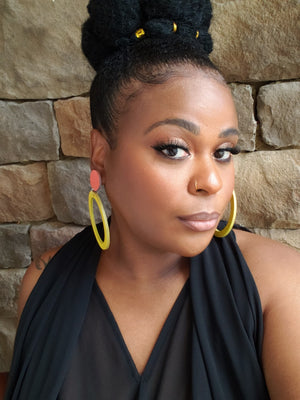 Dual Toned Hand Painted Wood Earrings