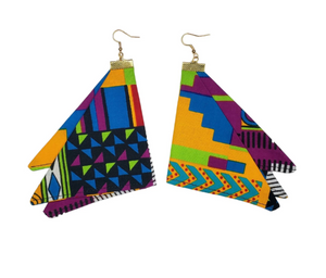 Kente Multicolored Fabric Earrings