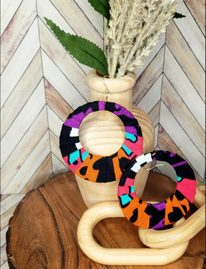 Purple Safari Hoop Earrings
