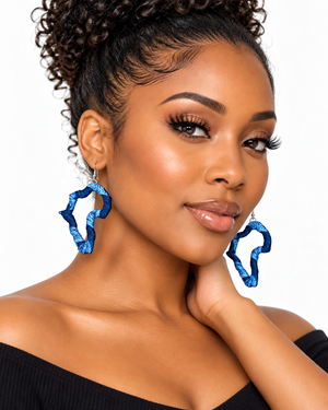 "Denim Diaspora" Africa Hoop Earrings