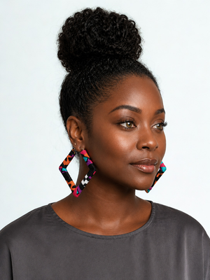 "Blue Safari" Diamond Hoop Earrings